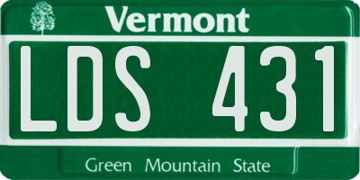 VT license plate LDS431