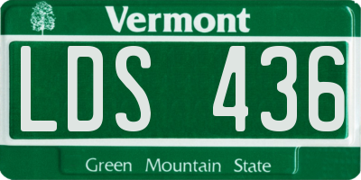 VT license plate LDS436