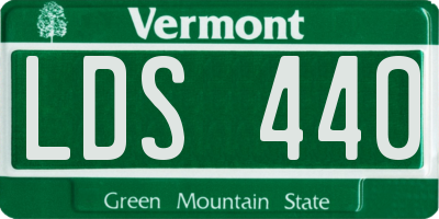 VT license plate LDS440