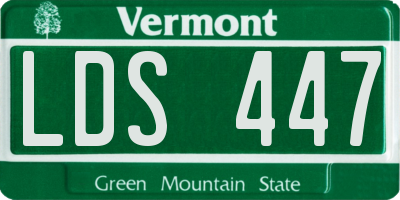 VT license plate LDS447