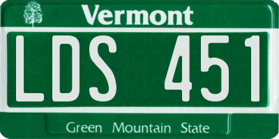 VT license plate LDS451