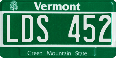VT license plate LDS452