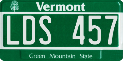 VT license plate LDS457