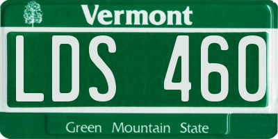VT license plate LDS460