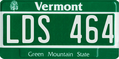 VT license plate LDS464