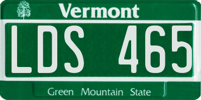 VT license plate LDS465