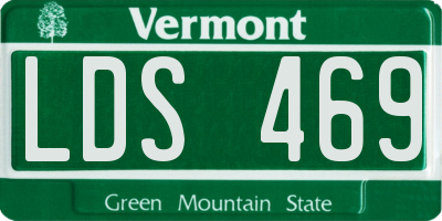 VT license plate LDS469