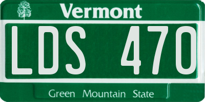 VT license plate LDS470