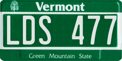 VT license plate LDS477
