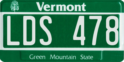 VT license plate LDS478