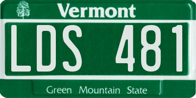 VT license plate LDS481