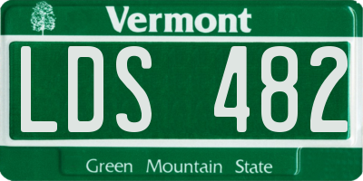 VT license plate LDS482