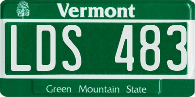 VT license plate LDS483