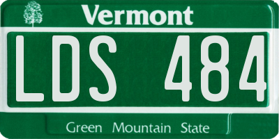 VT license plate LDS484