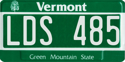 VT license plate LDS485