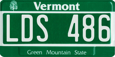 VT license plate LDS486