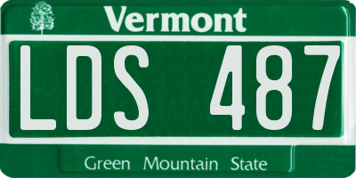 VT license plate LDS487