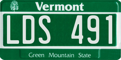 VT license plate LDS491