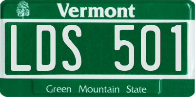 VT license plate LDS501