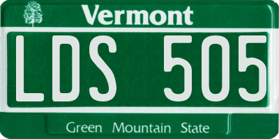 VT license plate LDS505