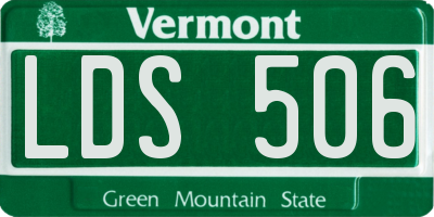 VT license plate LDS506