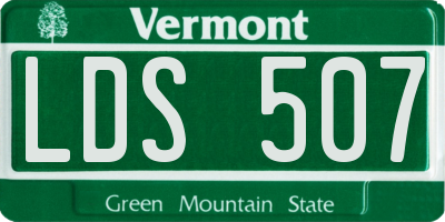 VT license plate LDS507
