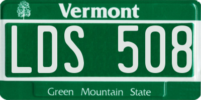 VT license plate LDS508