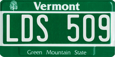 VT license plate LDS509