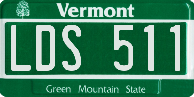 VT license plate LDS511