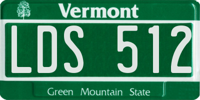 VT license plate LDS512