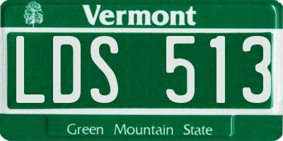 VT license plate LDS513