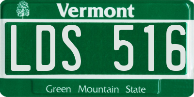 VT license plate LDS516