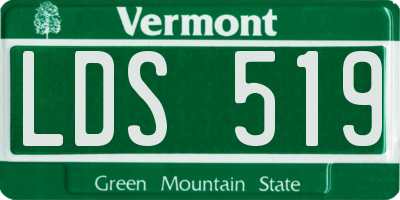 VT license plate LDS519