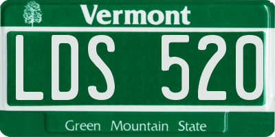 VT license plate LDS520