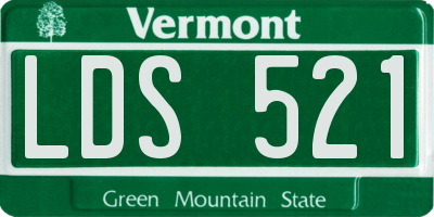 VT license plate LDS521