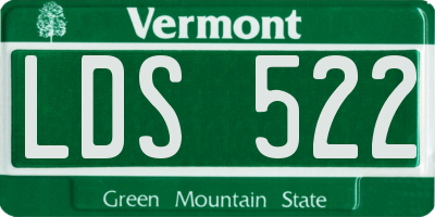 VT license plate LDS522