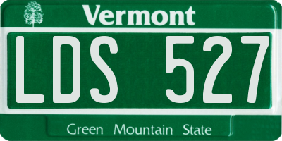 VT license plate LDS527