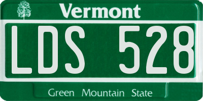 VT license plate LDS528