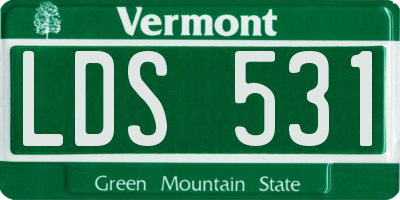 VT license plate LDS531