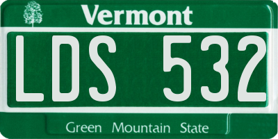 VT license plate LDS532