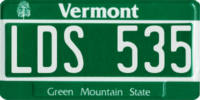 VT license plate LDS535