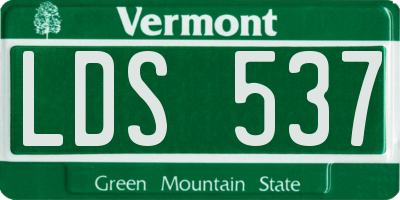 VT license plate LDS537