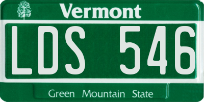 VT license plate LDS546