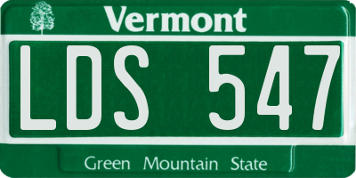 VT license plate LDS547