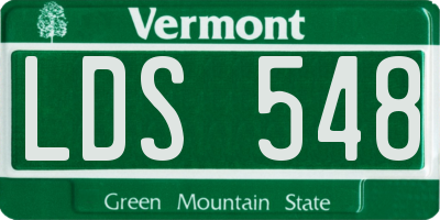VT license plate LDS548