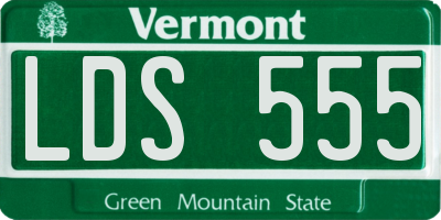 VT license plate LDS555