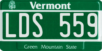 VT license plate LDS559