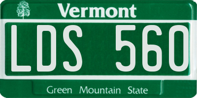 VT license plate LDS560