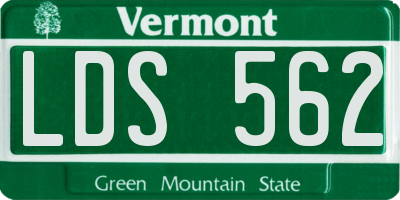 VT license plate LDS562