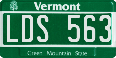 VT license plate LDS563